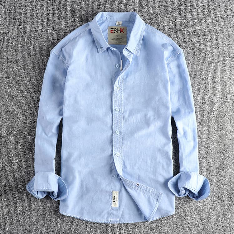 GorgeousBenWashed Oxford woven long-sleeved shirt for men comfortable classic all-match casual shirt. — view 2