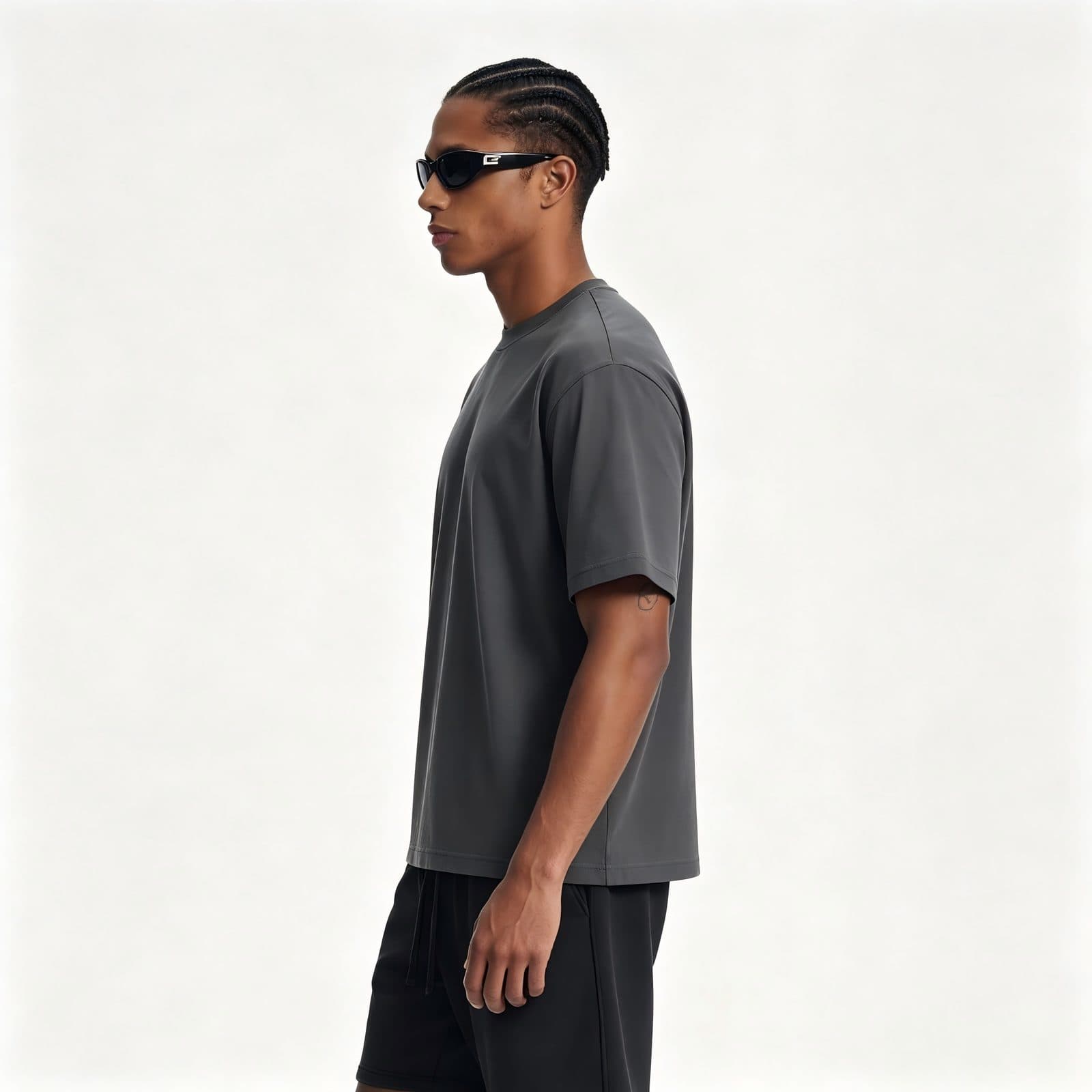 GorgeousBen Men's Streetwear 245g Quick-Dry Honeycomb Mesh Basic Short Sleeve T-Shirt, Loose Fit for Daily Wear Spring Summer — view 3