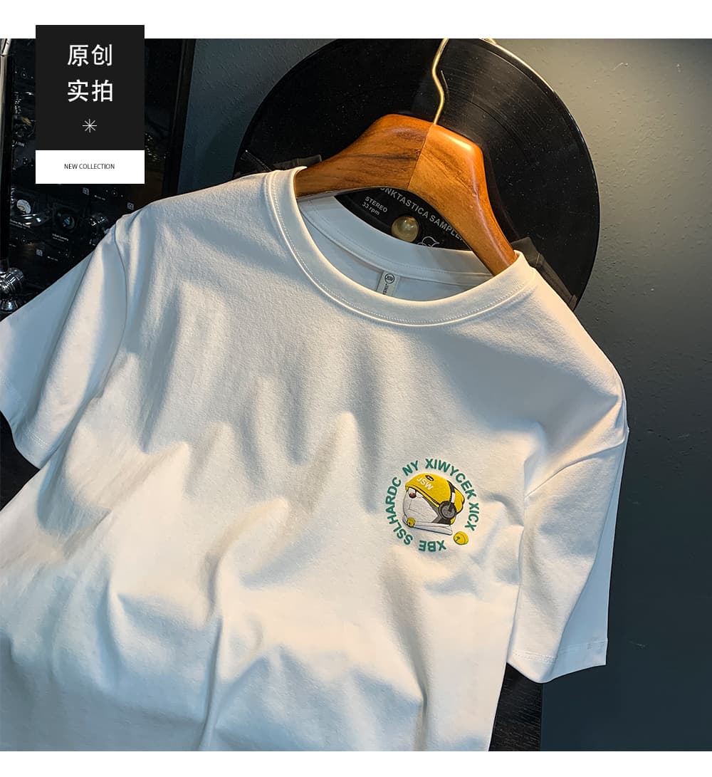 GorgeousBen Dingdang Cat Printed Short Sleeve T-shirt for Men in Summer 2025, Thin, Trendy and Comfortable Top, Round Neck Cartoon T-shirt f — view 6