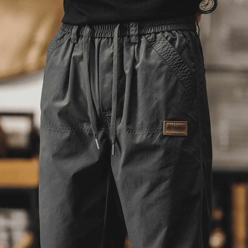 GorgeousBen Spring and Autumn New Casual Pants Men's Trendy Brand Rascal Handsome Loose Straight Tube Men's Work Pants Thin Parachute Charge — view 4