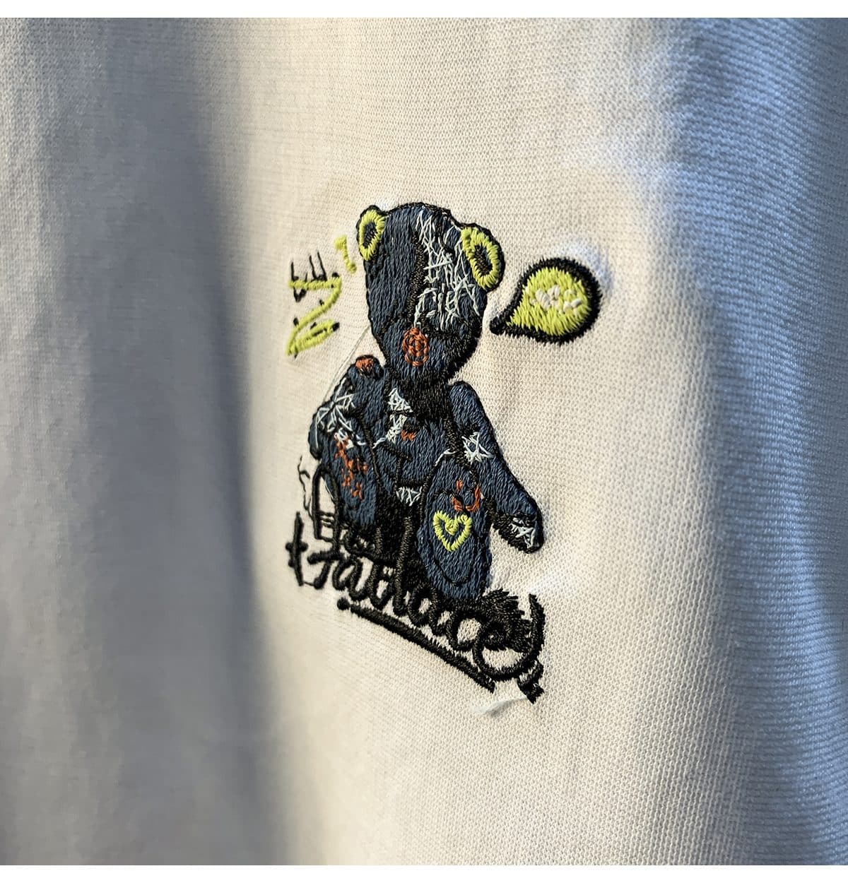 GorgeousBen American trendy cartoon painted teddy bear embroidered short sleeved T-shirt for men's summer new trendy ins half sleeved round — view 15