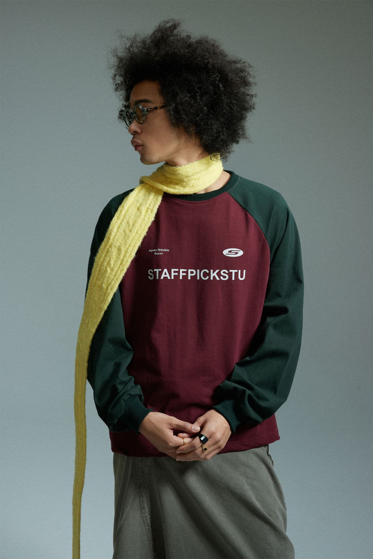 GorgeousBen Unisex 2024 Spring New American Retro Color Block Letter Round Neck Sweatshirt Men's Trendy Loose Couple's Base Shirt — view 10