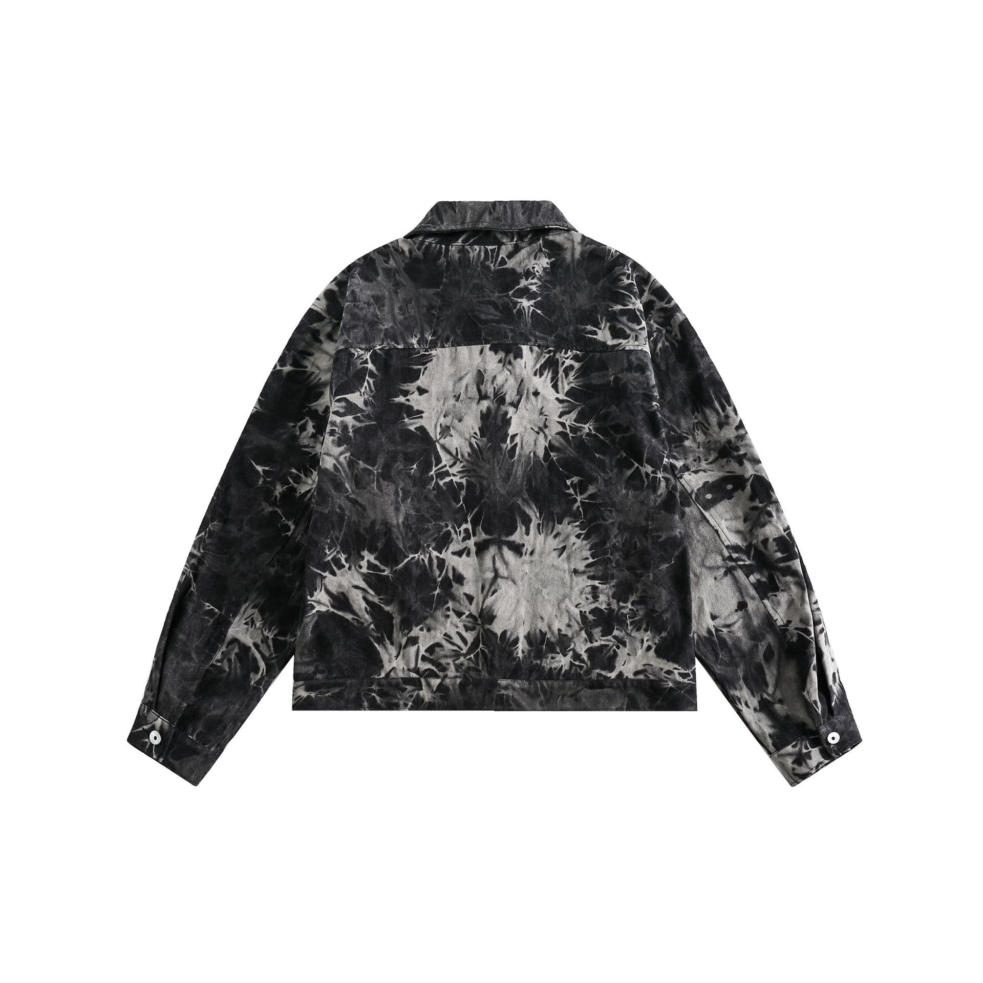 GorgeousBen Unisex 2024 new American fashion tie-dye deconstructed design short jacket for men and women retro high street loose denim jac — view 3