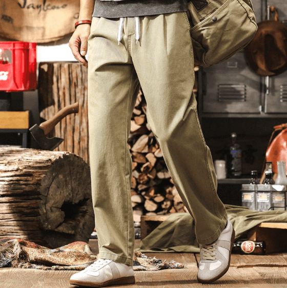GorgeousBen Amikaji retro trendy work pants for men, three-dimensional multi pocket loose straight tube. — view 6
