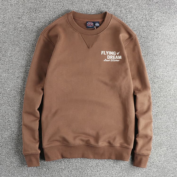 GorgeousBen Simple retro letter-printed round-neck hoodie men's British trend casual long-sleeved top — view 14