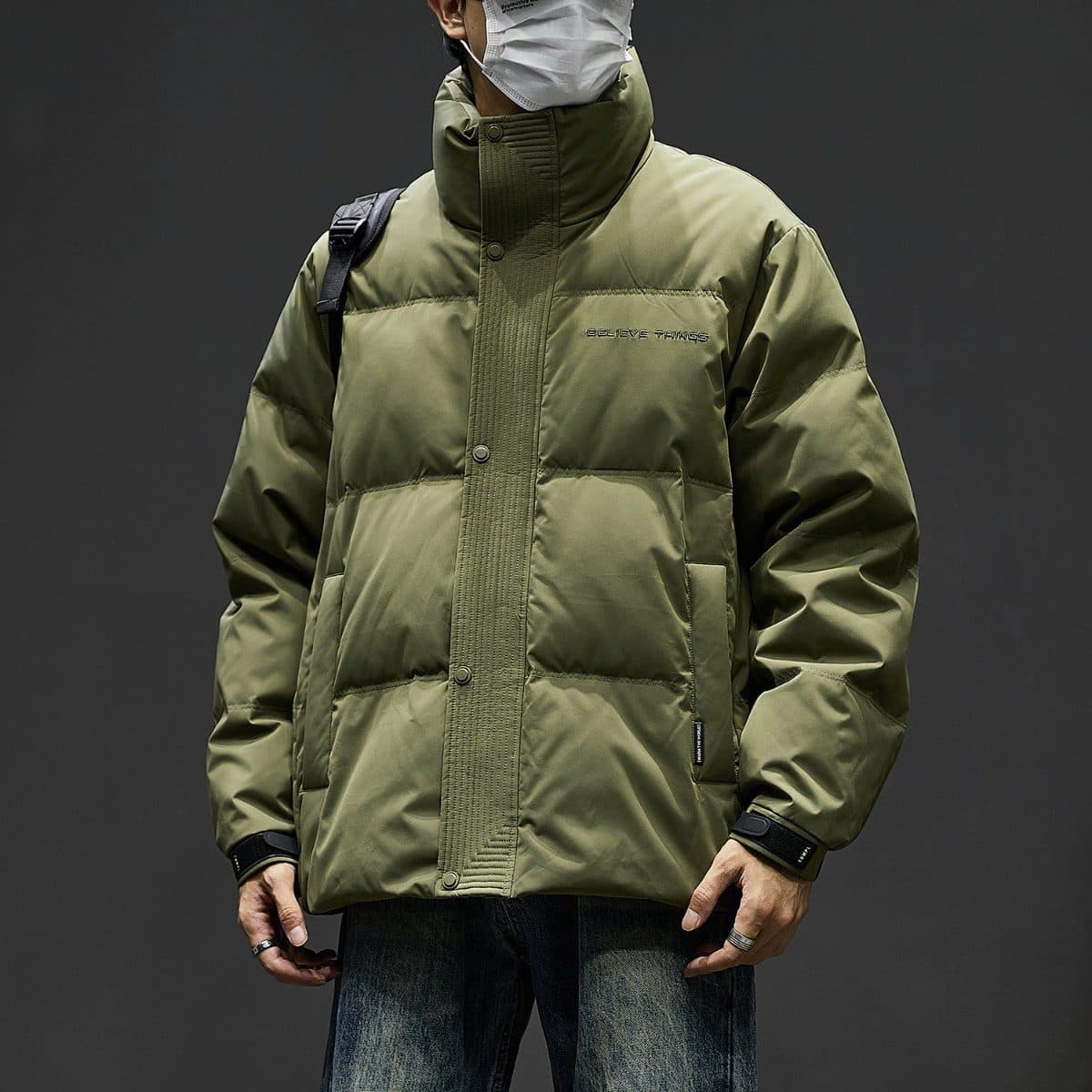 GorgeousBen Men's Winter New Black Down Jacket Stand Collar Short Duck Down Thick Warm Puffer Coat — view 11