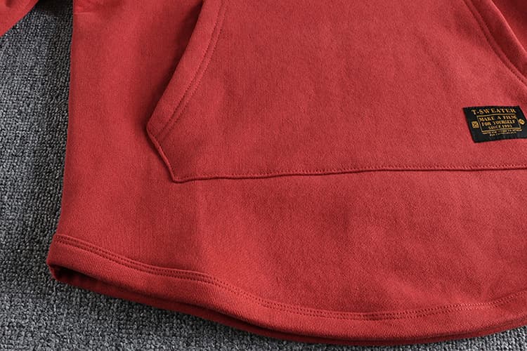 GorgeousBen Applique embroidered letter pattern khaki retro trend plus fleece thickened hoodie men's half open stand collar American pullove — view 15