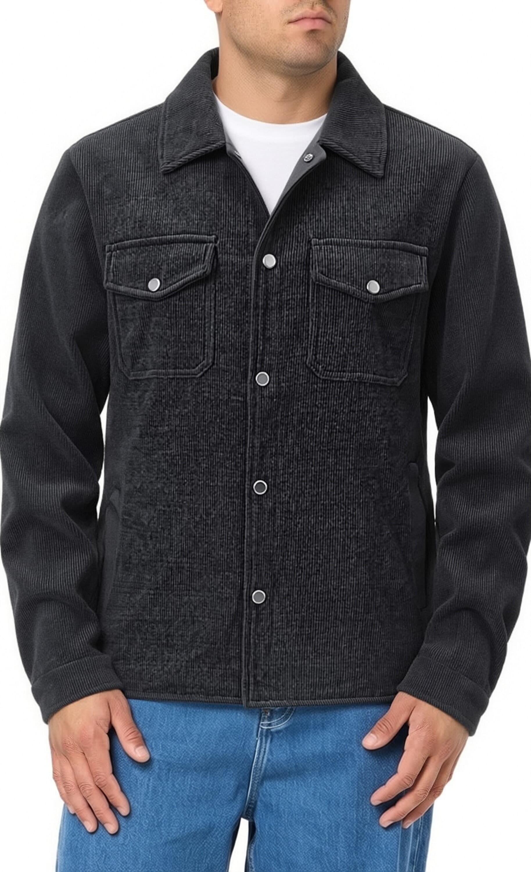 GorgeousBen Men's Corduroy Jacket GorgeousBen Korean Slim Fit Casual Spring Autumn Coat — view 2