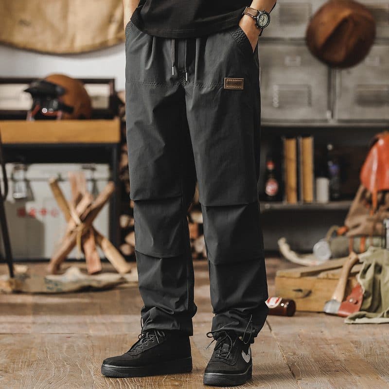 GorgeousBen Spring and Autumn New Casual Pants Men's Trendy Brand Rascal Handsome Loose Straight Tube Men's Work Pants Thin Parachute Charge — main view