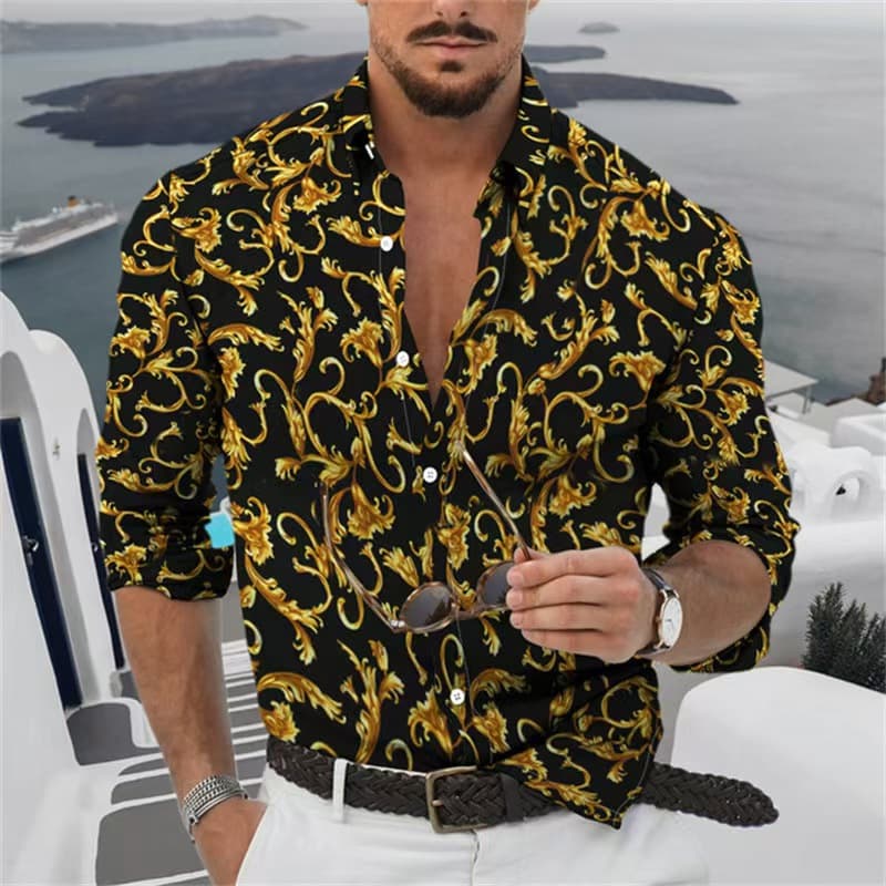 GorgeousBen Wholesale Men's Fashion Printed Long Sleeve Shirts | Factory Direct — view 13